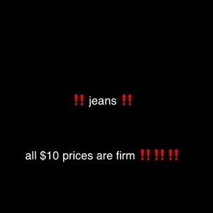 All jeans and shorts $10 price firm